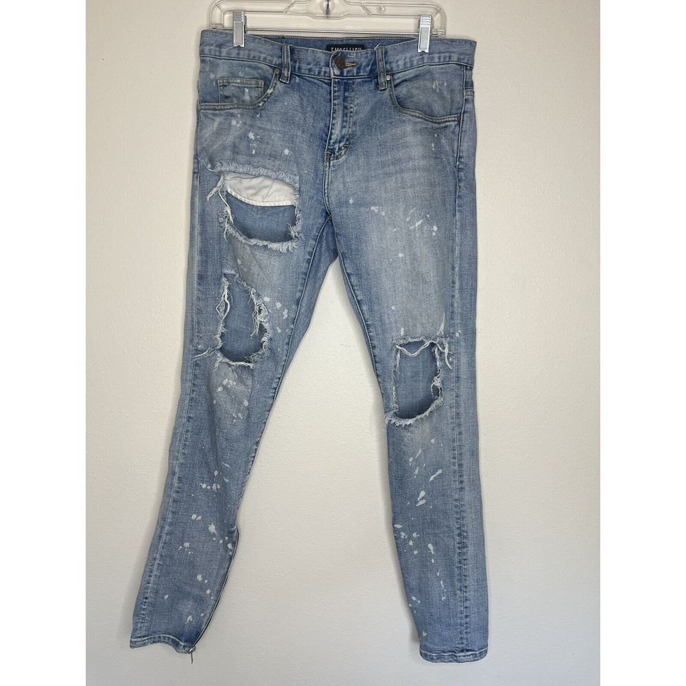 Embellish Brand Jeans Mens Size 30x31 Distressed‎ Destroy Paint Denim NYC Street
